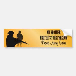 Autocollant De Voiture Mon frère protège votre liberté (la soeur d'arm