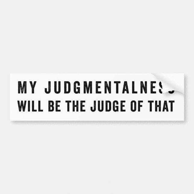 Autocollant De Voiture Mon jugement sera le juge de cela (Devant)