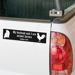 AUTOCOLLANT DE VOITURE MON MARI ET MOI SOMMES AMOUREUX DES ANIMAUX - LA F