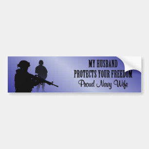 Autocollant De Voiture Mon mari protège votre liberté (l'épouse de