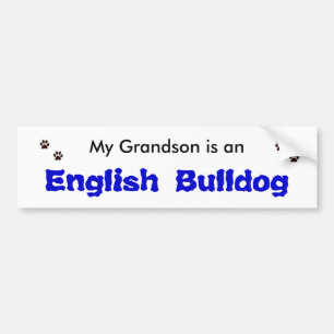 Autocollant De Voiture Mon petit-fils est un bouledogue anglais