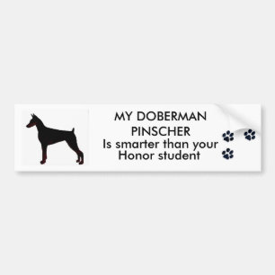 Autocollant De Voiture MON Pinscher de dobermann est plus futé que votre