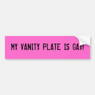 AUTOCOLLANT DE VOITURE MON PLAT DE VANITÉ EST GAI !
