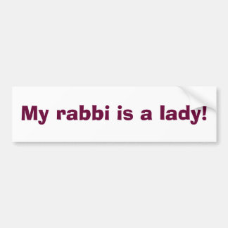 Autocollant De Voiture Mon rabbin est une dame !