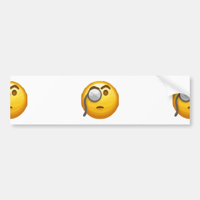 Autocollant De Voiture monocle émoji (Devant)