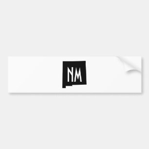 Autocollant De Voiture Monogramme blanc et noir du Nouveau-Mexique