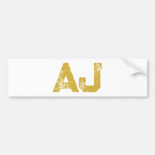Autocollant De Voiture Monogramme de Lettres Initiales Couleur Or Simple