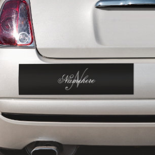 Autocollant De Voiture Monogramme de nom noir et blanc personnalisé uniqu