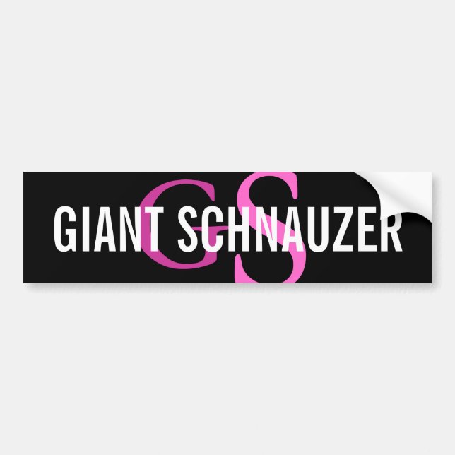 Autocollant De Voiture Monogramme de race de Schnauzer géant (Devant)