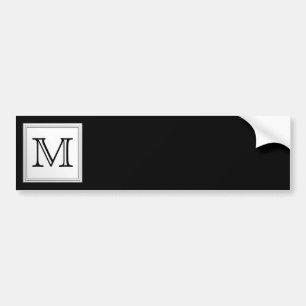 Autocollant De Voiture Monogramme fait sur commande imprimé. Gris noir e