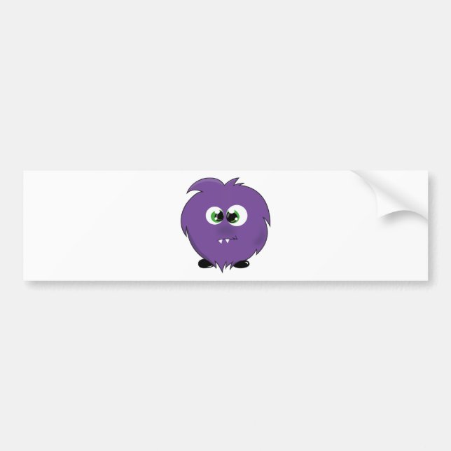 Autocollant De Voiture Monstre pourpre mignon (Devant)