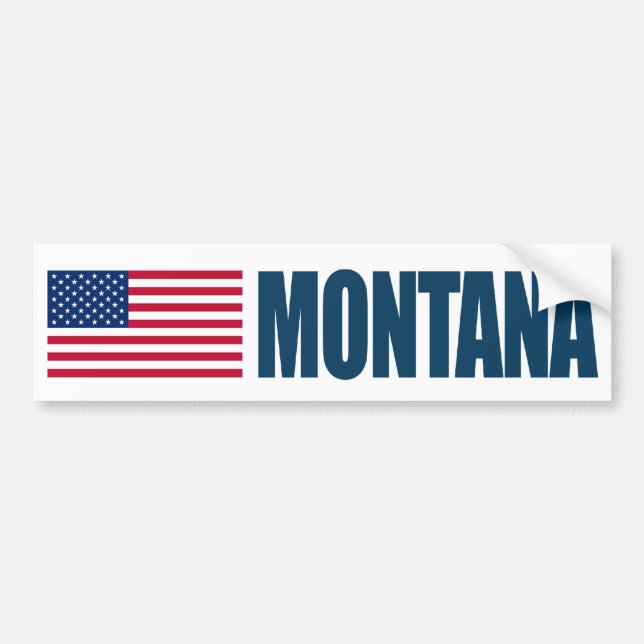 Autocollant De Voiture Montana avec drapeau américain (Devant)