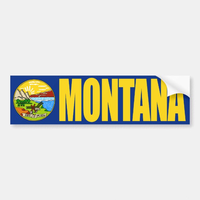 Autocollant De Voiture Montana avec drapeau d'État (Devant)