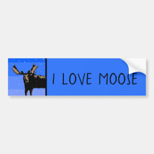 Autocollant De Voiture Moose en hiver - Art original de la faune