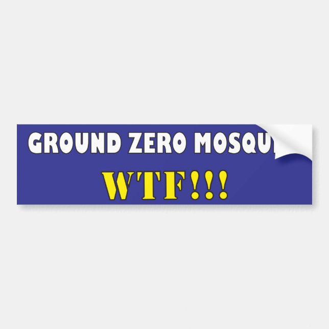 Autocollant De Voiture Mosquée de point zéro ? WTF ? ! (Devant)