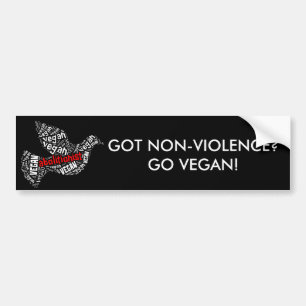 Autocollant De Voiture Mot-Nuage végétalien de "abolitionniste" - colom