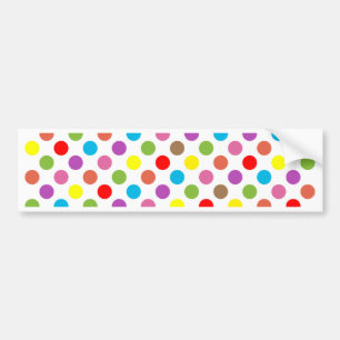 Autocollant De Voiture Motif à pois arc-en-ciel coloré