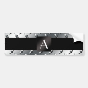 Autocollant De Voiture Motif argenté de plaque d'acier de diamant de