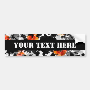 Autocollant De Voiture MOTIF BLACK INK & POPPIES + votre backgr. & idées