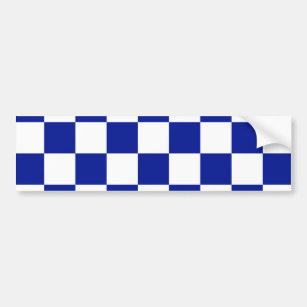 Autocollant De Voiture Motif Checkered de bleu et blanc royal
