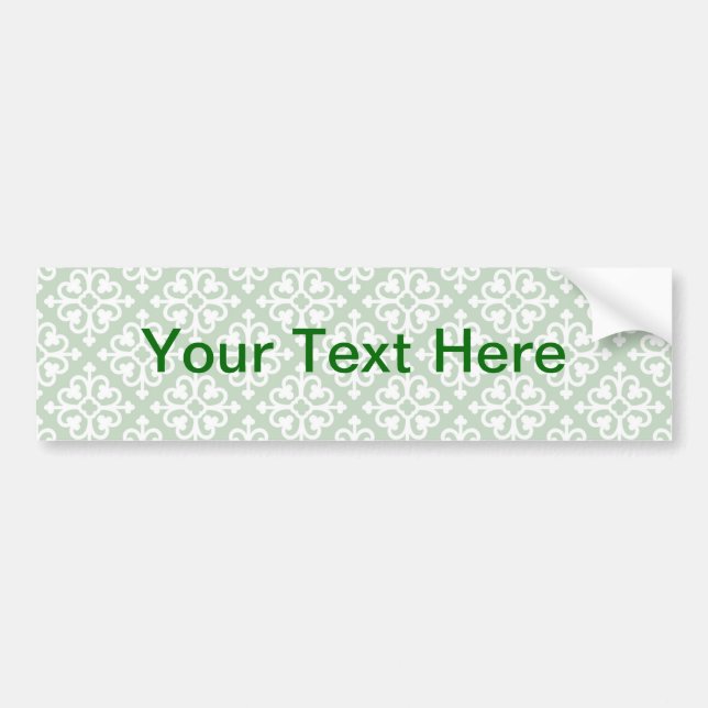 Autocollant De Voiture Motif Damas sur vert (Devant)