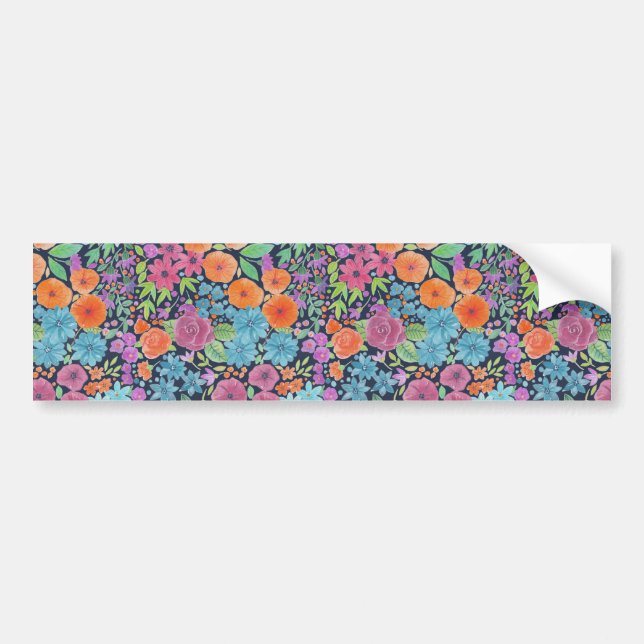 Autocollant De Voiture Motif d'aquarelle florale (Devant)