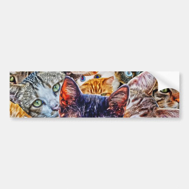 Autocollant De Voiture Motif d'art de chat (Devant)