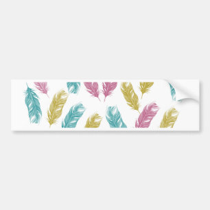 Autocollant De Voiture Motif de plumes colorées
