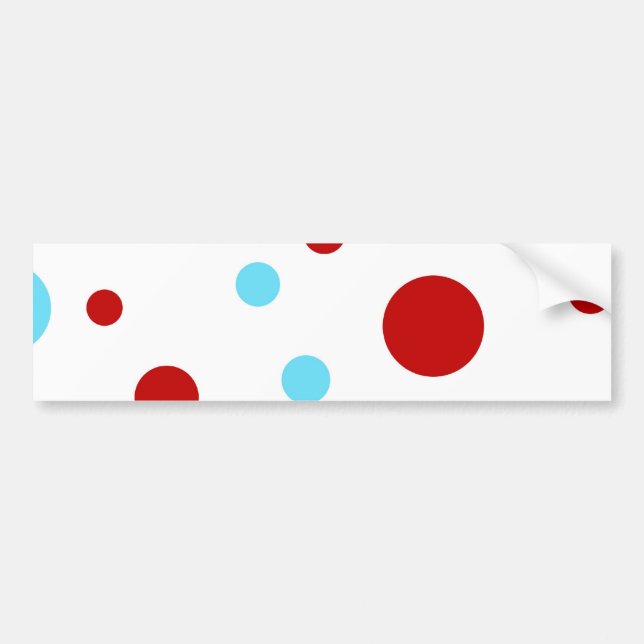Autocollant De Voiture Motif de pois blanc rouge de turquoise turquoise (Devant)