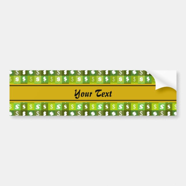 Autocollant De Voiture Motif de signe de dollar (Devant)
