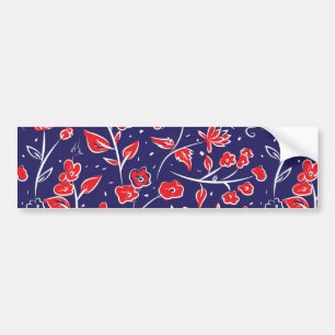 Autocollant De Voiture Motif floral rouge et bleu
