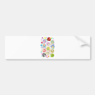 Autocollant De Voiture Motif mignon de hiboux et de fleurs