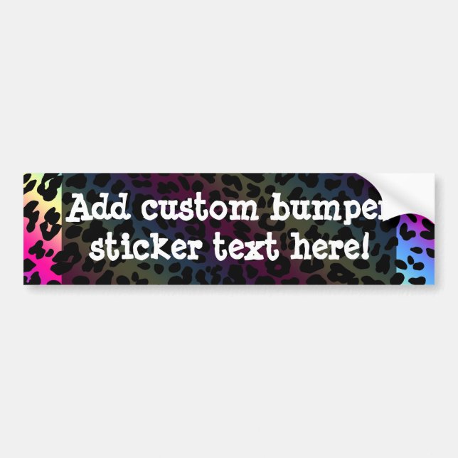Autocollant De Voiture Motif Neon Rainbow Leopard Imprimer (Devant)