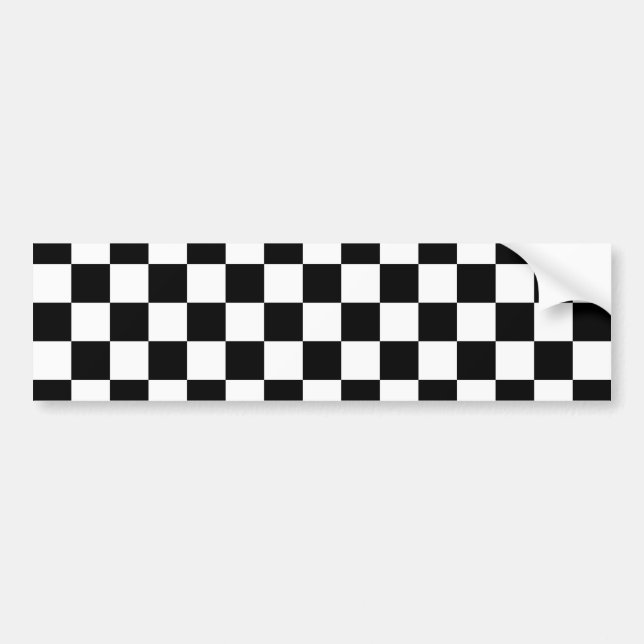 Autocollant De Voiture Motif noir et blanc Checkered (Devant)