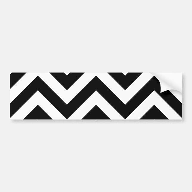 Autocollant De Voiture Motif noir et blanc de Chevron de zigzag (Devant)