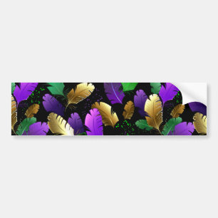 Autocollant De Voiture Motif sans couture avec des plumes de Mardi Gras
