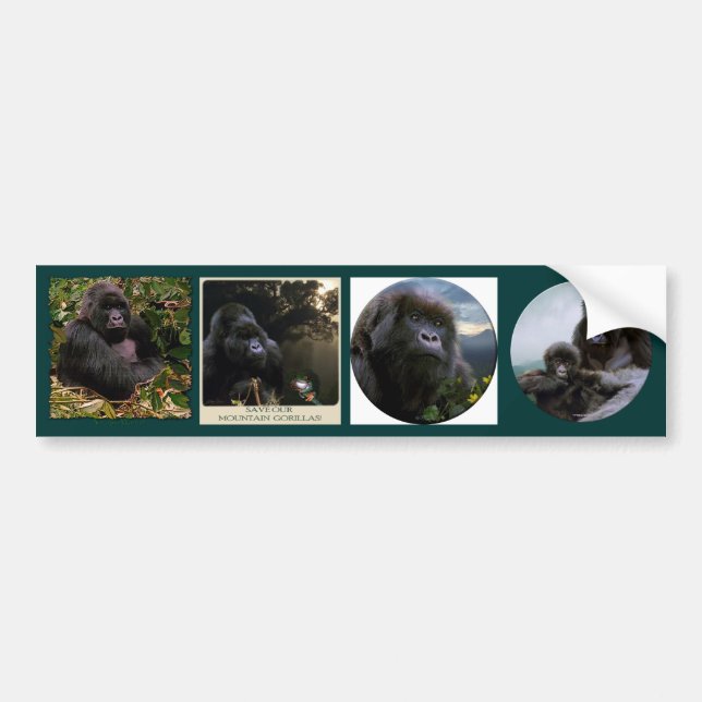 Autocollant De Voiture MOUNTAIN GORILLAS Wildlife Multi-sticker Set #VII (Devant)