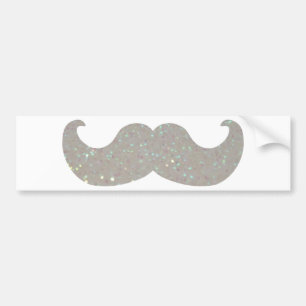 Autocollant De Voiture Moustache blanche de Bling (graphique de parties