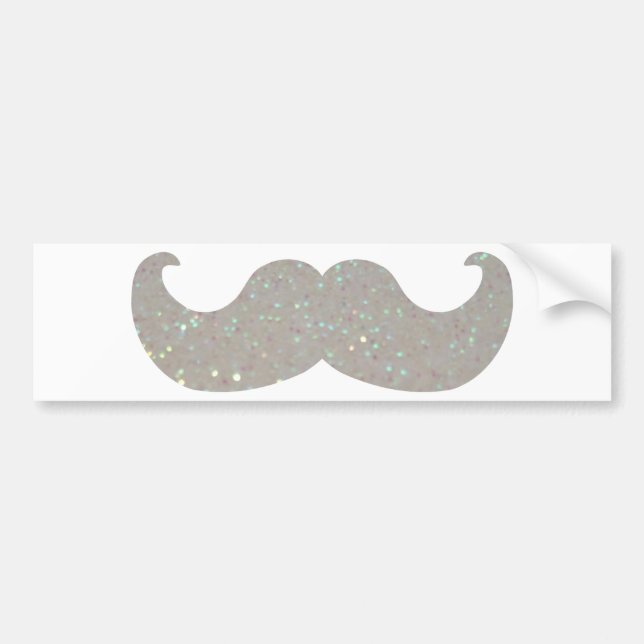 Autocollant De Voiture Moustache blanche de Bling (graphique de parties (Devant)