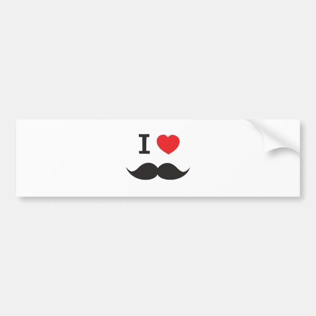 Autocollant De Voiture Moustache d'amour (Devant)