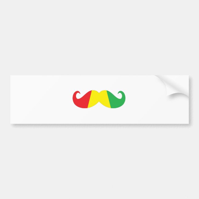 Autocollant De Voiture moustache de reggae (Devant)