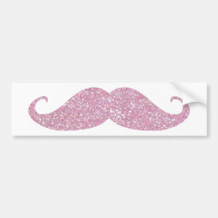 Autocollant De Voiture Moustache rose drôle de Bling