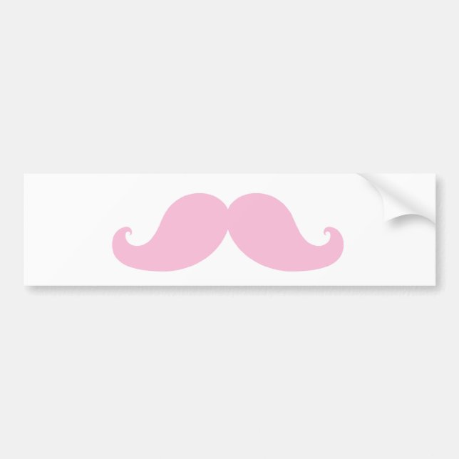Autocollant De Voiture Moustache rose Girly (Devant)