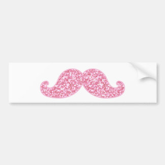 AUTOCOLLANT DE VOITURE MOUSTACHE ROSE GIRLY DE PARTIES SCINTILLANTES