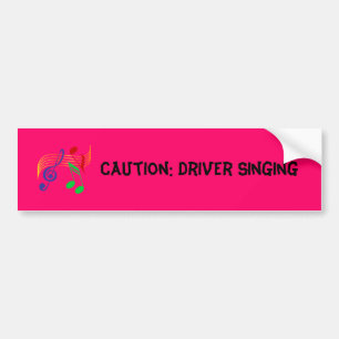 Autocollant De Voiture MusicalNotes, précaution : Chant de conducteur