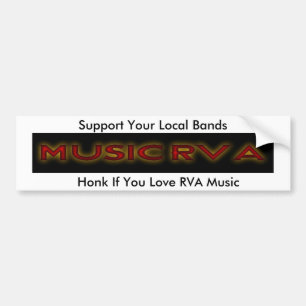 Autocollant De Voiture MusicRVA, Honk If You Love RVA Music, Support Y...