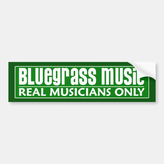 Autocollant De Voiture Musique Bluegrass Real Musicians Only Bumper Stick (Devant)
