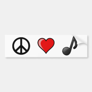 Autocollant De Voiture Musique d'amour de paix