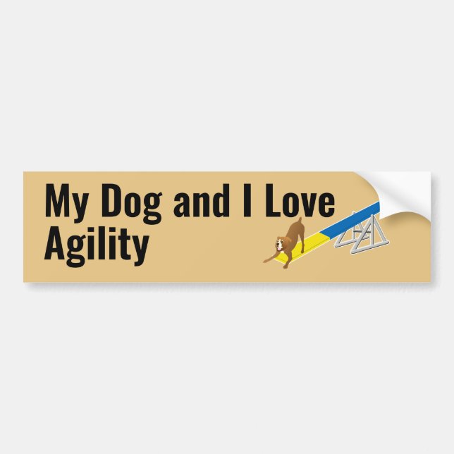 Autocollant De Voiture My Dog and I Love Agility Boxer (Devant)