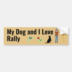 Autocollant De Voiture My Dog and I Love Rally Sit v3